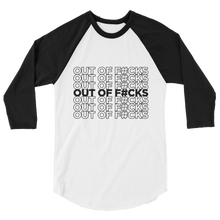 Load image into Gallery viewer, Out of F#cks (Black) / Unisex 3/4 Sleeve Raglan Shirt
