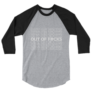 Out of F#cks (White) / Unisex 3/4 Sleeve Raglan Shirt