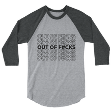 Load image into Gallery viewer, Out of F#cks (Black) / Unisex 3/4 Sleeve Raglan Shirt